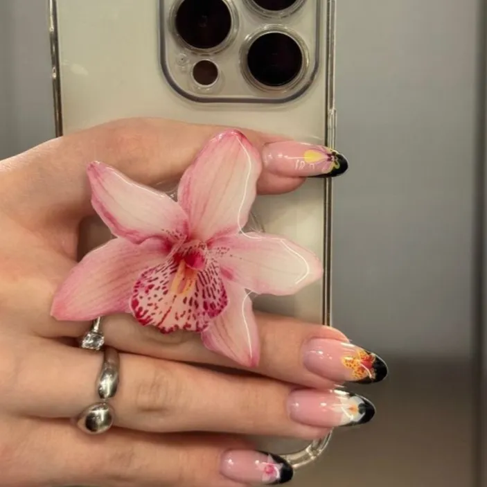 [PROMO 10.10] Pop socket Anggrek - Pop socket Bunga Pop socket Orchid Popsocket Handphone Griptok Handgrip Smartphone