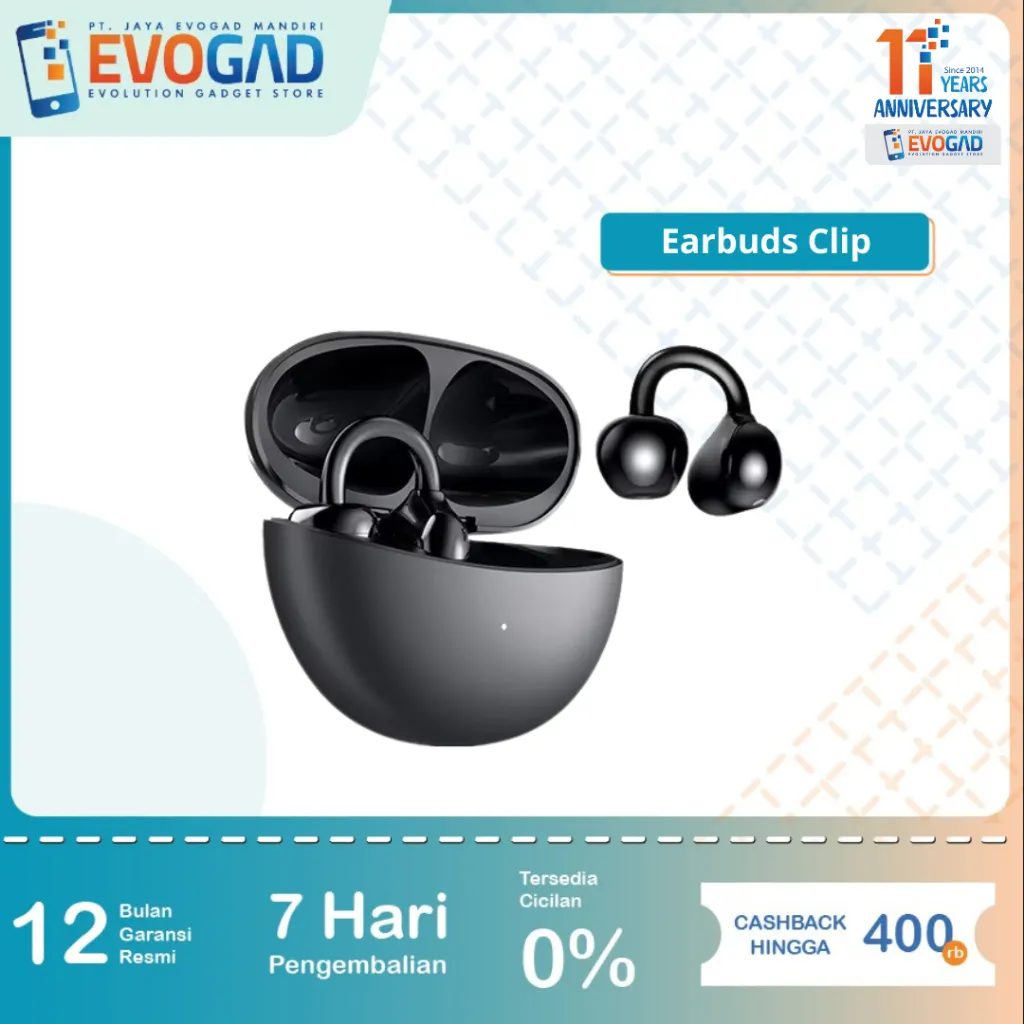 Honor Earbuds Clip, 36 Hours Long Battery Life, IP54, Bluetooth 5.3 | Garansi Resmi Honor Indonesia