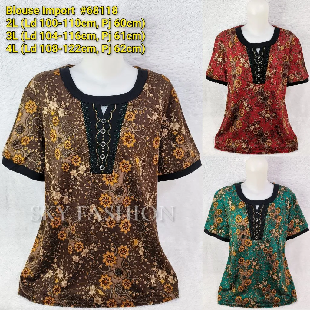 BLOUSE IMPORT ORANG TUA/BAJU ATASAN IBU-IBU #355