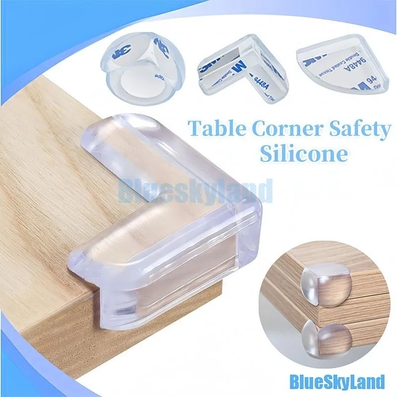paket isi 4pcs silikon bening lentur pelindung pengaman siku sudut meja perabotan furniture praktis