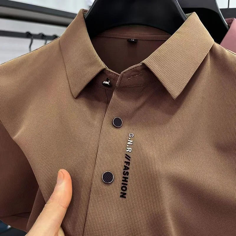 Polo shirt logo keren T-Shirt baju kerah santai Baju Kerja Kaos korean style original khaki premium casual nyaman pria oversize dewasa cowok kemeja kerah stand