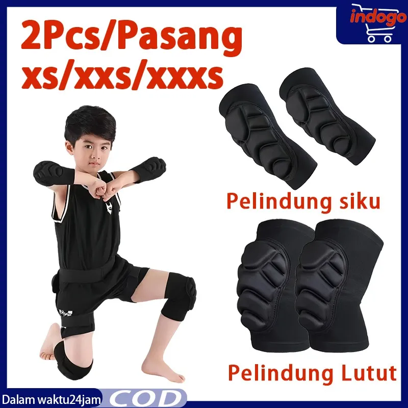 2pcs Anti Slip Pelindung lutut Siku tangan safety knee elbow support untuk anak Dipakai Aktivitas Outdoor