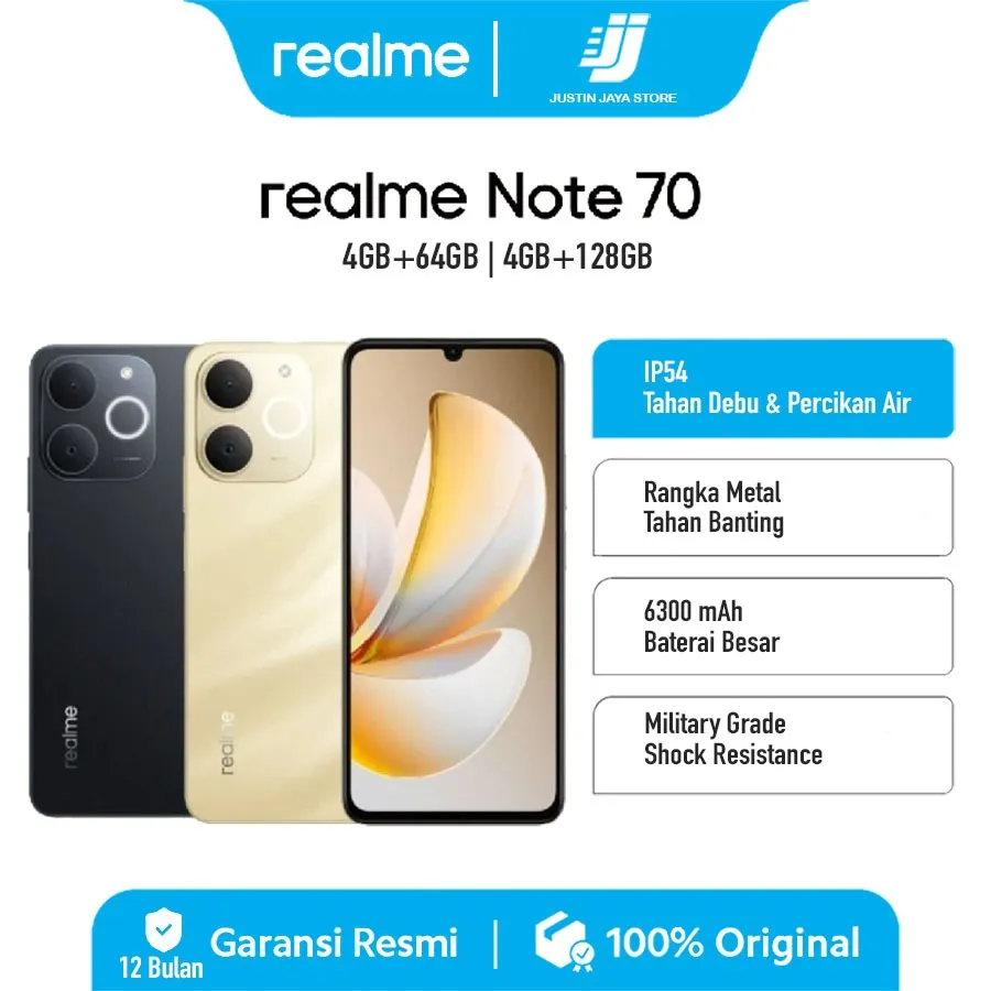 Realme Note 70  [4/64GB] [4/128GB] Garansi Resmi Realme 1 Tahun