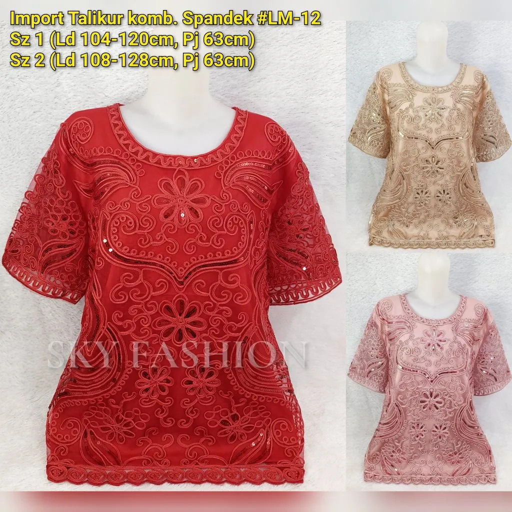 BLOUSE BRUKAT IMPORT WANITA/BAJU ATASAN IBU-IBU #2080