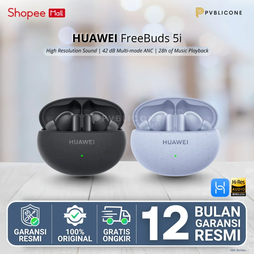 Huawei FreeBuds 6i Wireless Earphone TWS Hi-Res Audio 42 dB Multi-mode Suara Berkualitas Tinggi1 | mode active noise cancellation2 |Garansi Resmi