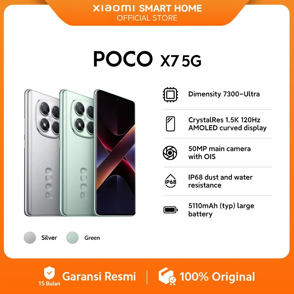 POCO X7 5G | Dimensity 7300-Ultra | CrystalRes 1.5K 120Hz AMOLED curved display | 50MP main camera with OIS [Official Store]