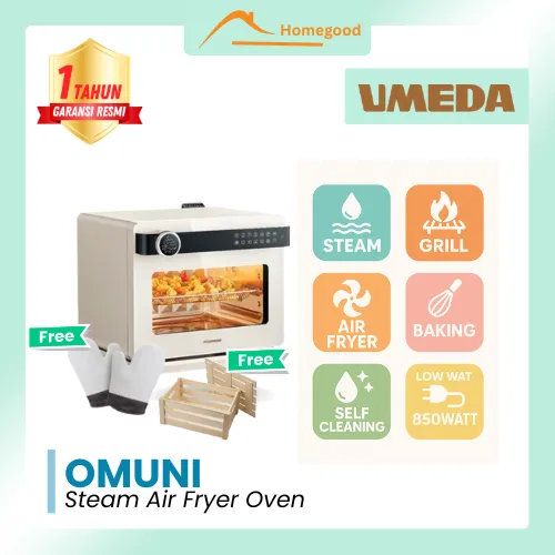 Umeda Omuni Steam Air Fryer Oven Listrik 30 in 1 Cook Function Kapasitas 25 Liter