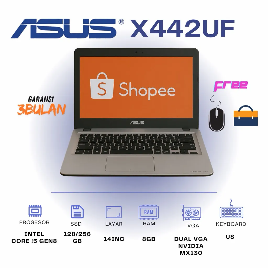 Asus Series Core i3 - i5 - i7 Laptop Pelajar