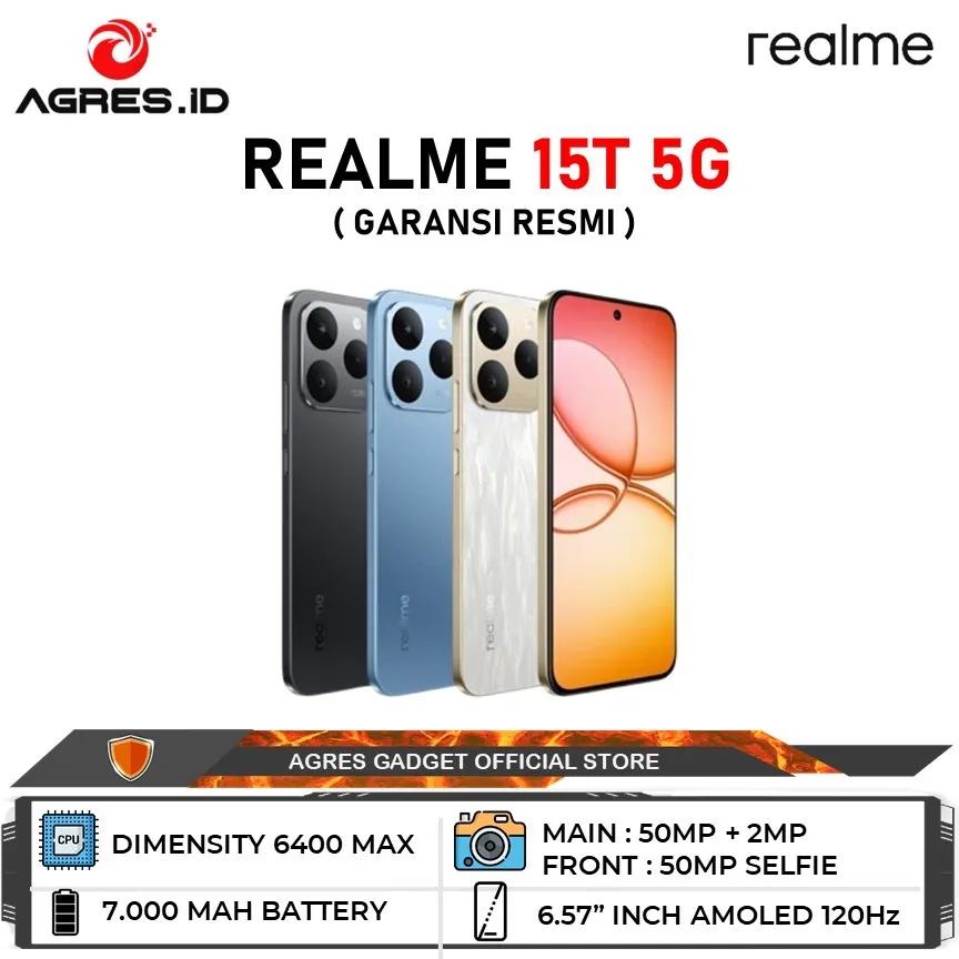 Realme 15T 5G 8GB/128GB I 8GB/256GB Garansi Resmi Realme Indonesia