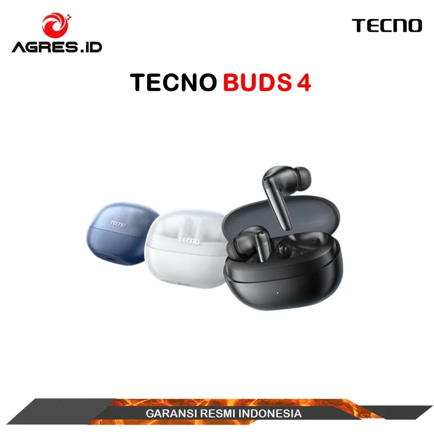 TECNO TWS Buds 4 - 28 Hours Battery Life, Dual Mic ENC, ANC Noise Cancellation, Ergonomic Design