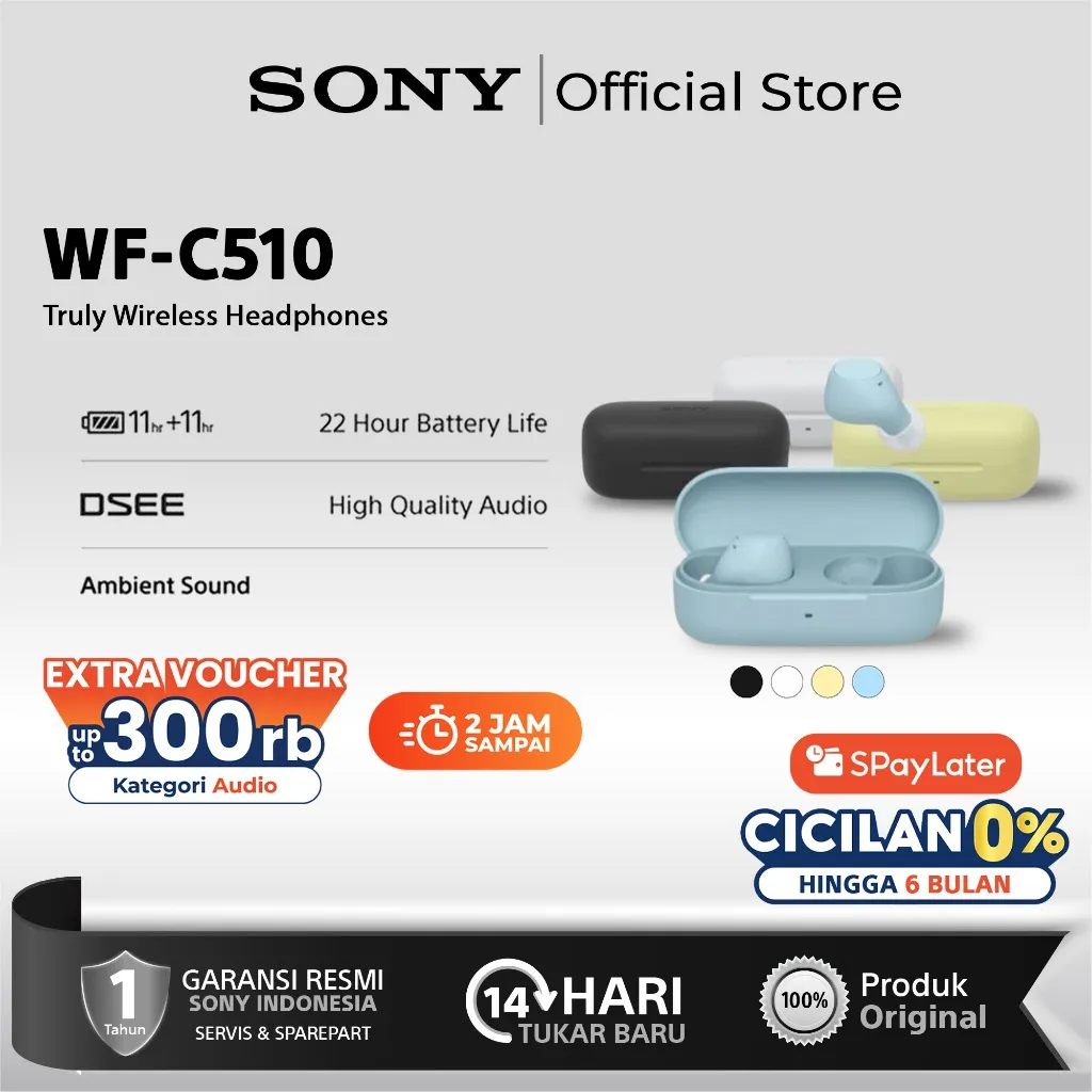 Sony WF-C510 Truly WF C510 Wireless Earphone WFC510 Ear-phone Bluetooth C510