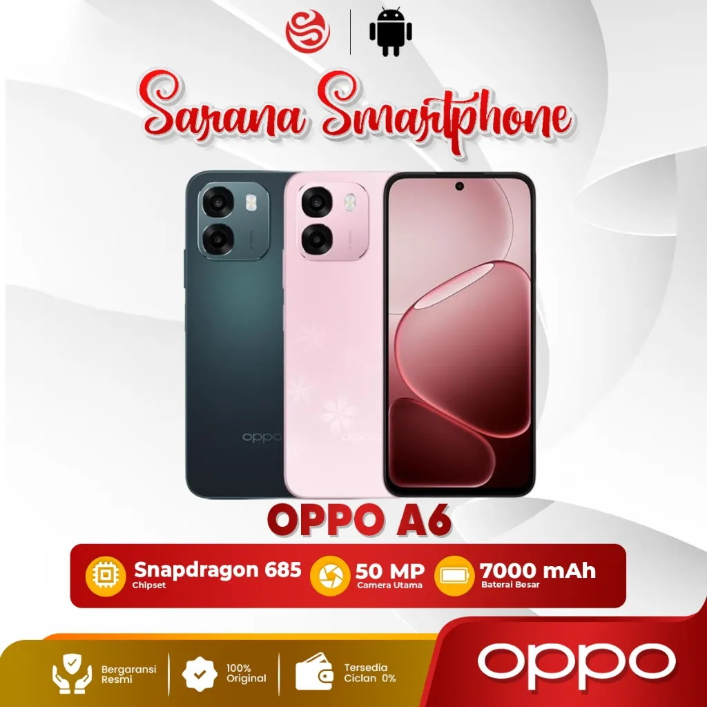OPPO A6 6/128GB 6/256GB Smartphone Original Snapdragon 685 7000mAh 45W IP69 Garansi Resmi