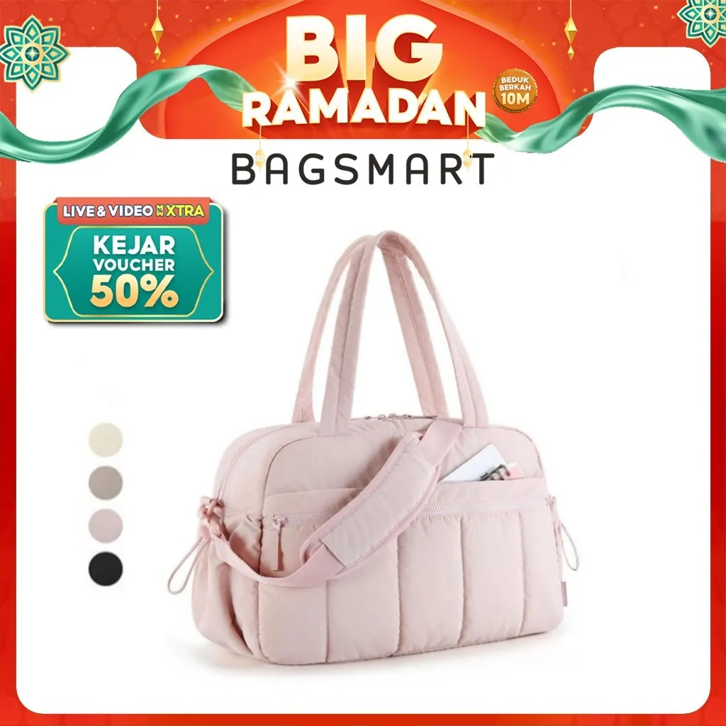 BAGSMART Travel Bag Tas Gym Duffel Wanita Carry on Weekender Water Resistant Workout Bag Sports Bag