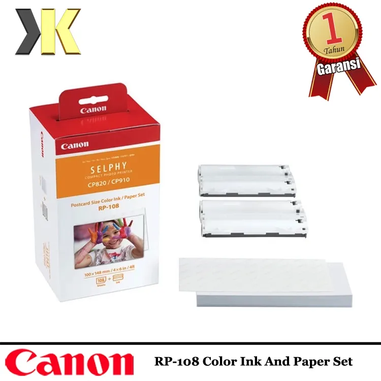 CANON SELPHY RP-108 RP108 KERTAS FOTO PRINTER FOR CP820 CP910 CP1000 CP1200 CP1300