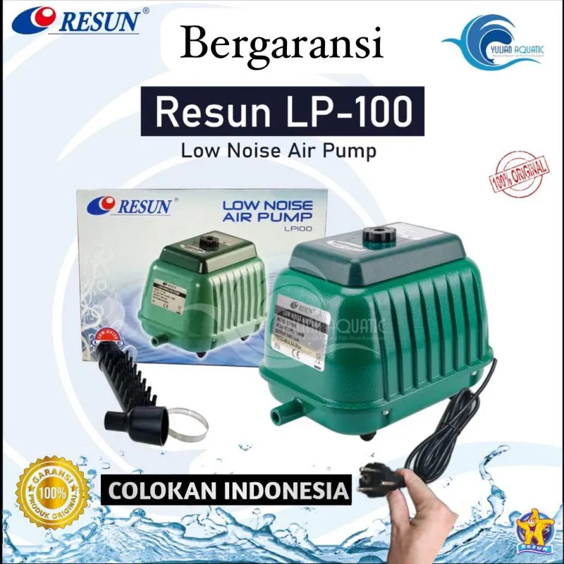 RESUN AERATOR LP 100 COLOKAN INDONESIA POMPA UDARA LOW NOISE AIR PUMP BLOWER(ORIGINAL RESUN)