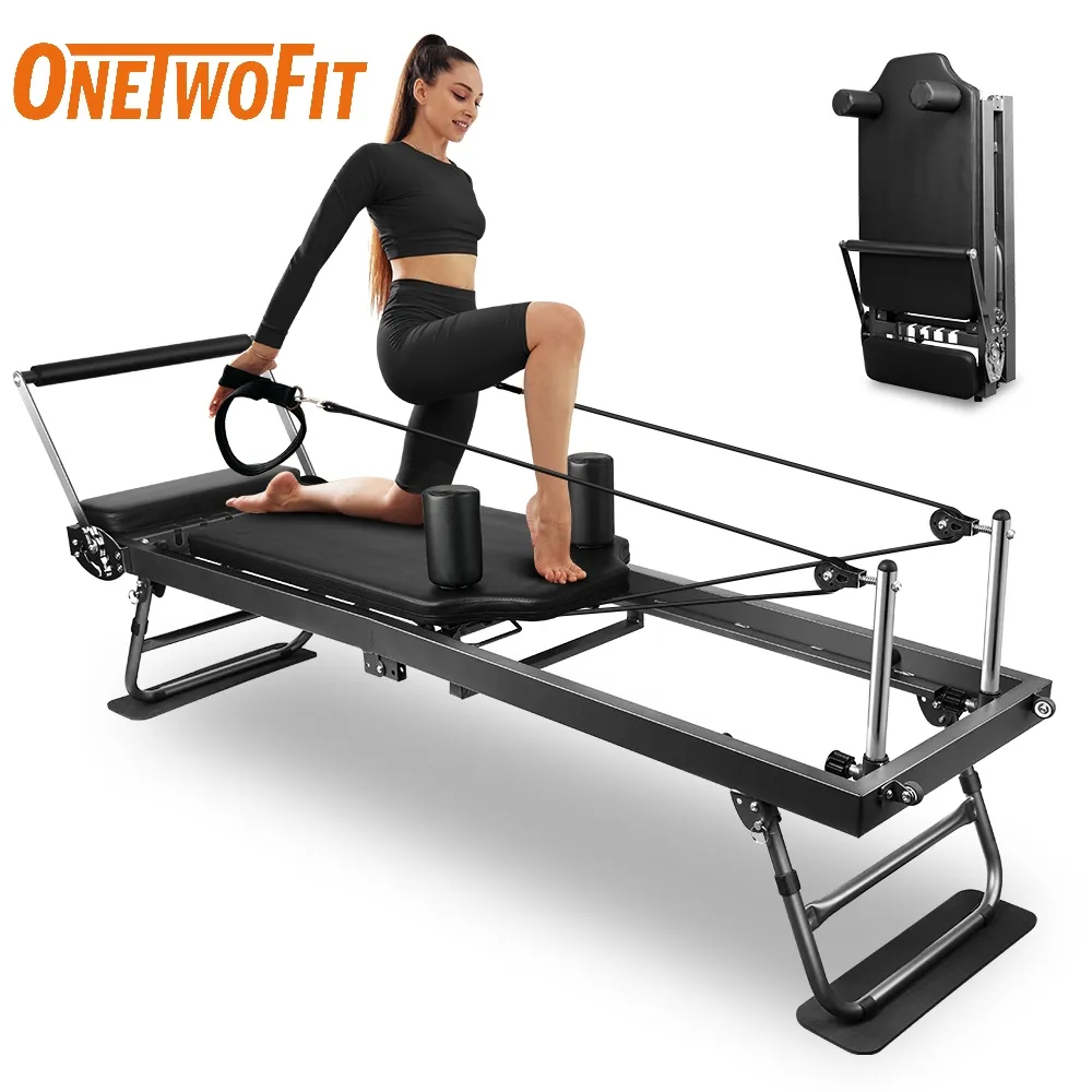 OneTwoFit Pilates Bed Aerobic Exercise Pilates Folding Bed