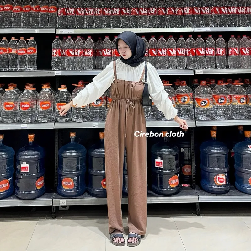 Cirebon Cloth - Helena Jumsuit / Korean Long Jumpsuit Pakaian Wanita Tanpa lengan / Overall Wanita / Jumsuit Wanita / Baju Kodok Wanita / Jumsuit Panjang Wanita