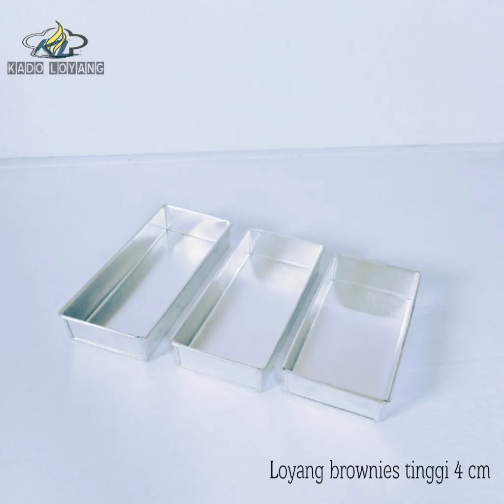 Loyang brownies, loyang roti persegi tinggi 4 cm ukuran 20x10 22x10 24x10 cm