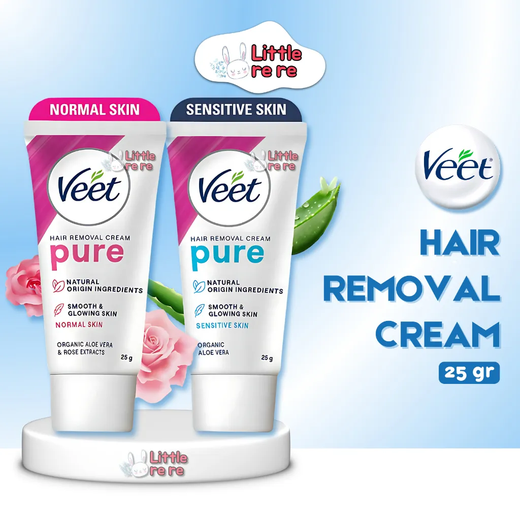 VEET Hair Removal Cream Normal & Sensitive Skin - 25gr | Kulit Halus & Lembut Hingga 7 Hari
