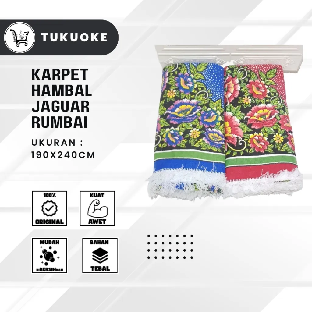 HAMBAL JAGUAR RUMBAI ORIGINAL 100% UKURAN 190x240/120x180 CARPET KARPET LANTAI PERMADANI RUMBAI TASS