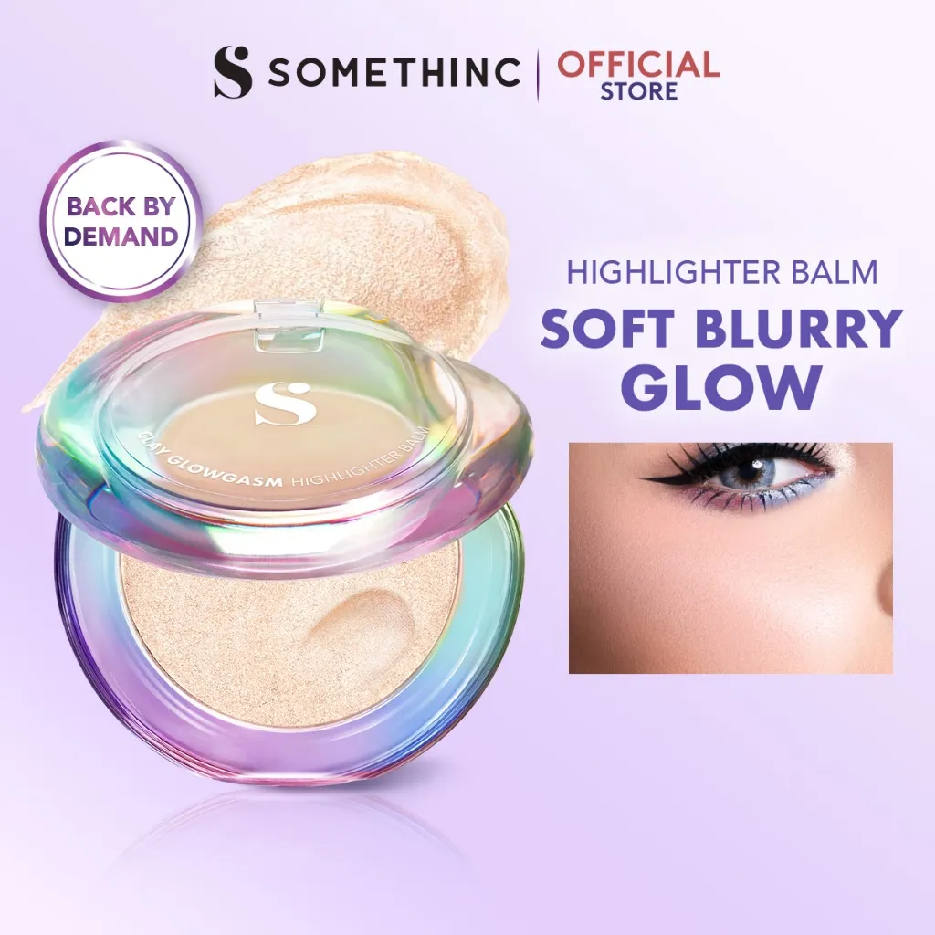 SOMETHINC MAKEUP Clay Glowgasm Highlighter Balm - High Pigmented, Mudah Digunakan, Highlighter Pemula