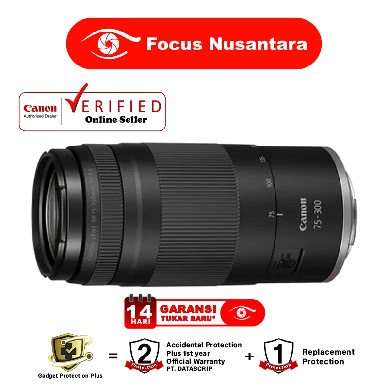 Canon RF 75-300mm F4-5.6 Lens RF 75-300 mm f/4-5.6 Lensa Kamera GARANSI RESMI