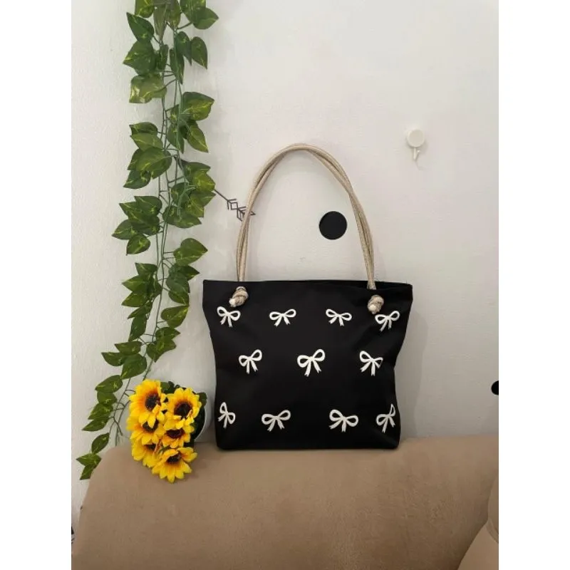 ADELIA COLLECT SHOP Tote Bag Wanita Kekinian Bahan Kanvas Poliester Tas Resleting Tas belanja Tas Pengajian Murah