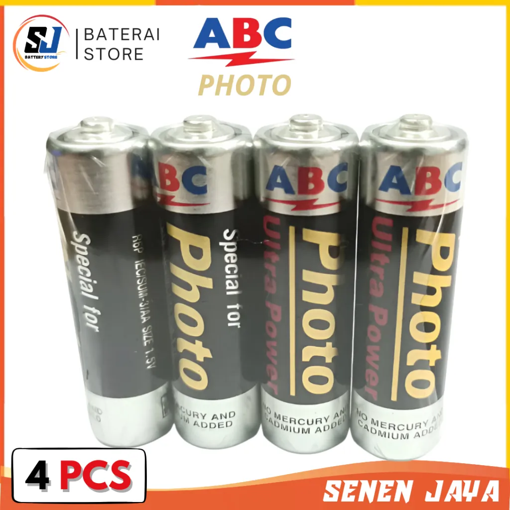 4 PCS Batre AA ABC Photo Ultra Power 1.5V Baterai ABC Photo AA Ultra Power 1.5V Harga 1 Set/ 4 PCS