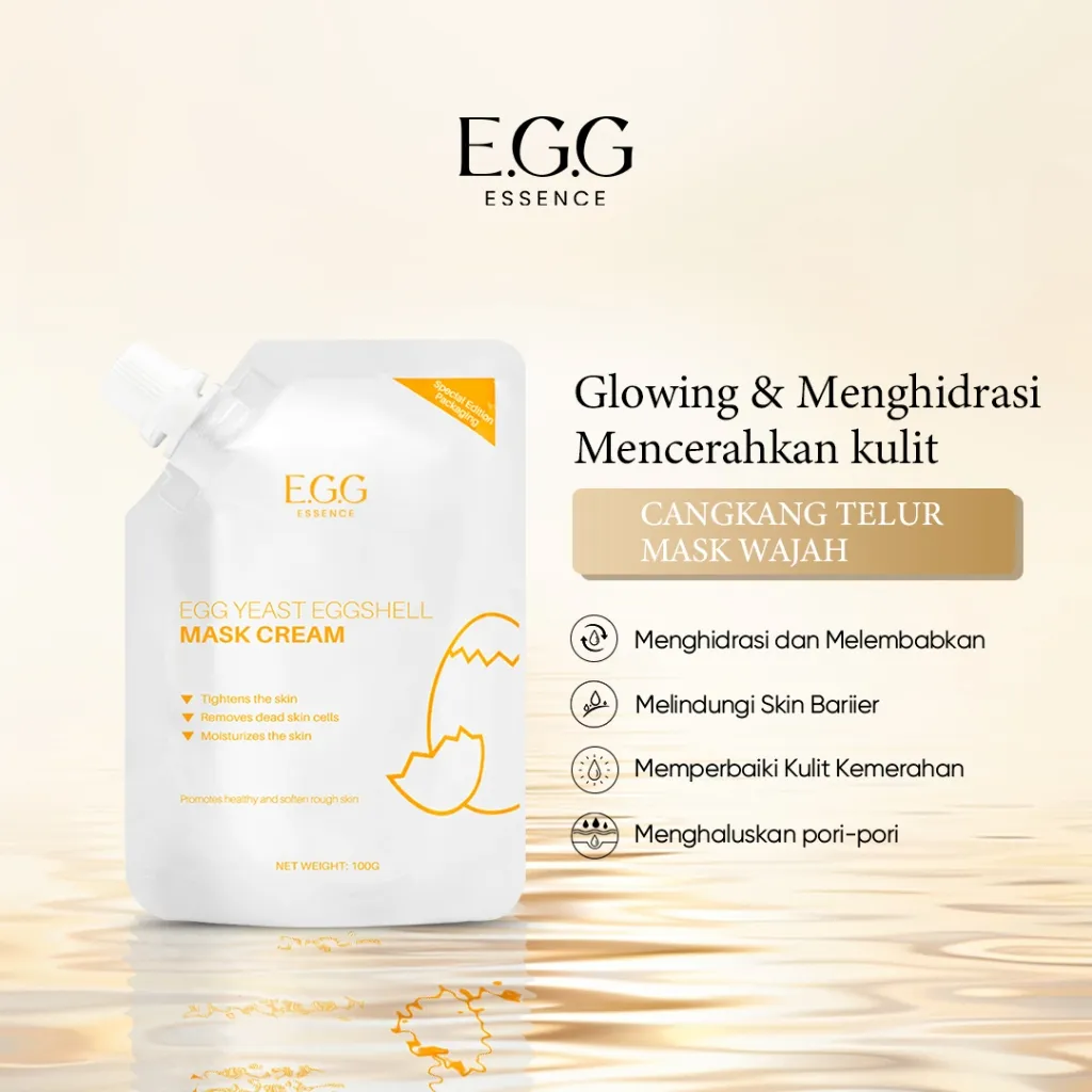 EGG Masker Wajah Cangkang Telur 1PC – Mencerahkan & Glowing |   Melembapkan Kulit | BPOM