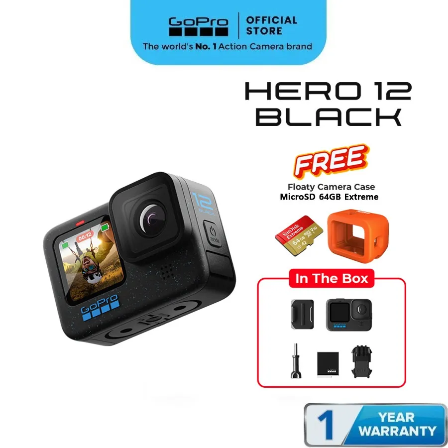 GoPro Hero 12 Black | HDR 4K | Garansi Resmi