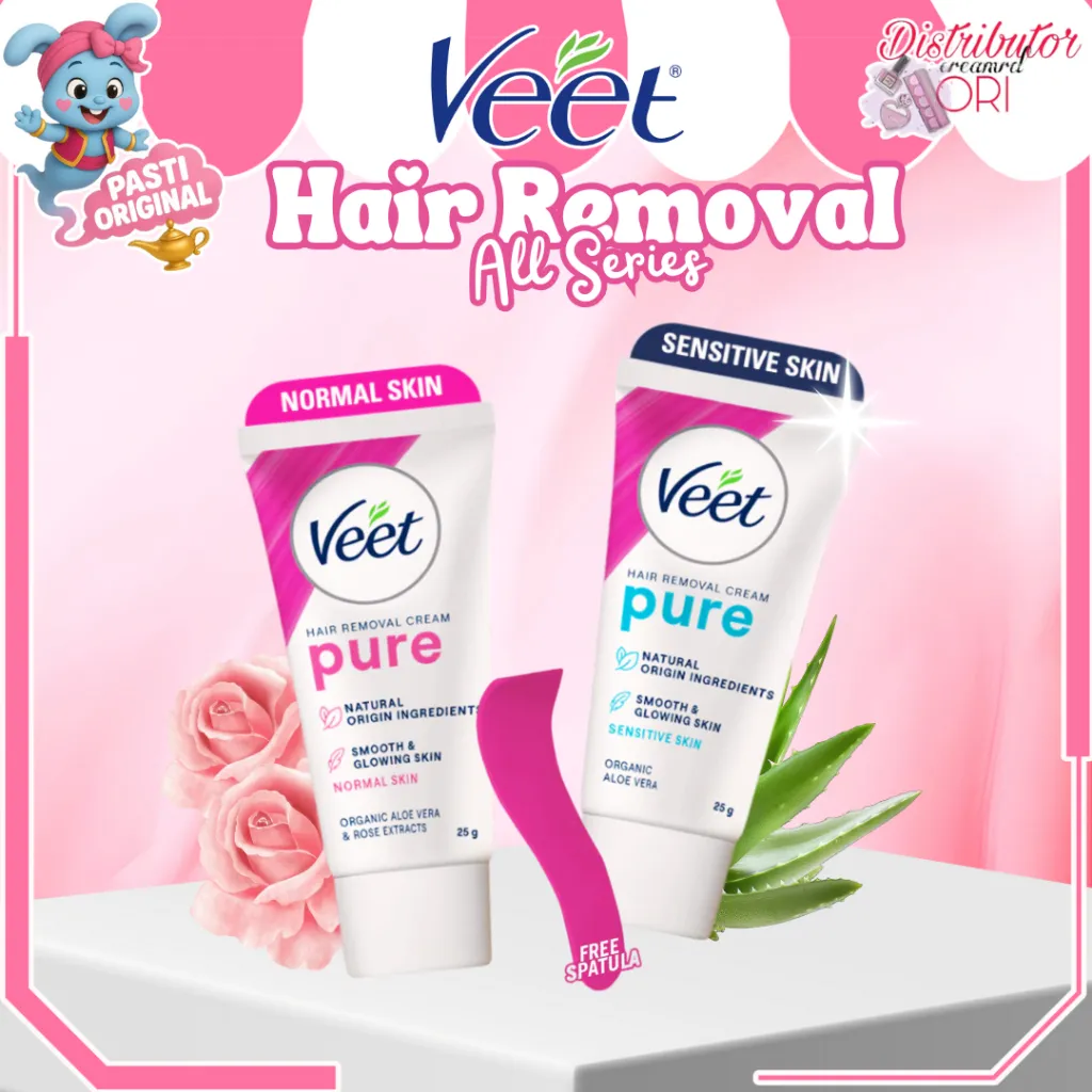 VEET Hair Removal Cream Normal Skin 25 Gr - Perontok Bulu Kulit Normal | BPOM | ORIGINAL / Sensitive Skin 25 g | Aloe Vera ExtracT