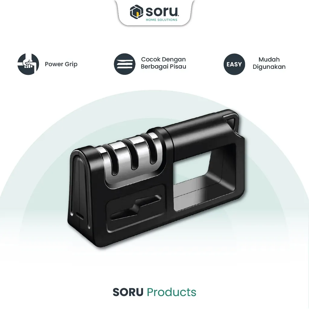 SORU - Alat Asahan Pengasah Pisau dan Gunting - Knife & Scissors Sharpener 3 Steps
