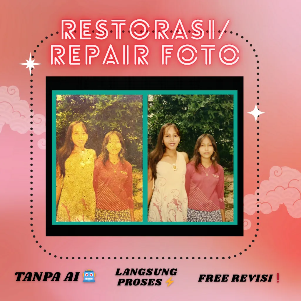 (PREMIUM) PROFESIONAL EDITING RESTORASI FOTO FOTO LUNTUR RUSAK BLUR/EDIT PROFESIONAL/EDIT PRO/FOTO JADUL/FOTO KUSAM/PERBAIKI FOTO RUSAK/SERFIS FOTO JADUL/EDITOR PRO/RESTORASI FOTO SOBEK/REMAKE FOTO/MEMPERBAIKI FOTO RUSAK/MEMPERBAIKI FOTO BASAH