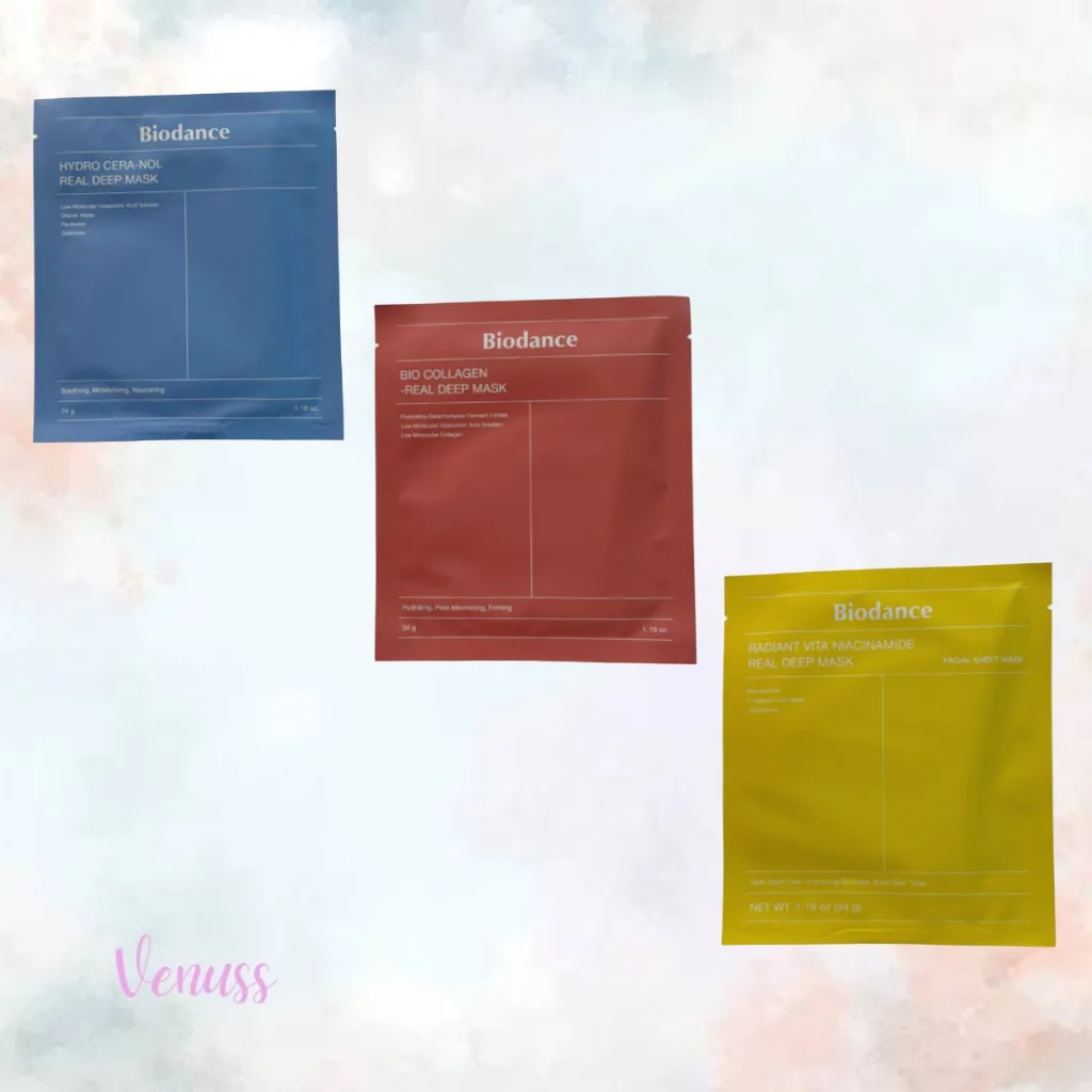 BIODANCE Bio-Collagen Real Deep Mask Sheet 4pcs / 1 box | BIODANCE hydro ceranol real deep mask sheets 4pcs / 1box | BIODANCE radiant vita niacinamide real deep mask |BIODANCE Refreshing Sea Kelp Real Deep Mask