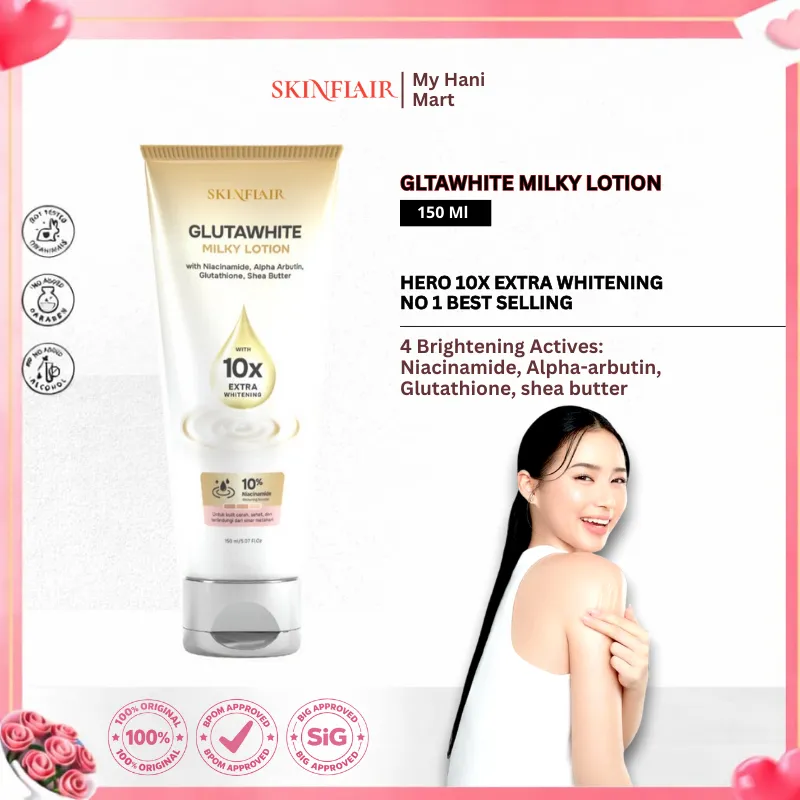 Skinflair -  Body Lotion Glutawhite Hb Dosting | Penghilang Bekas Luka | Pemutih Badan |