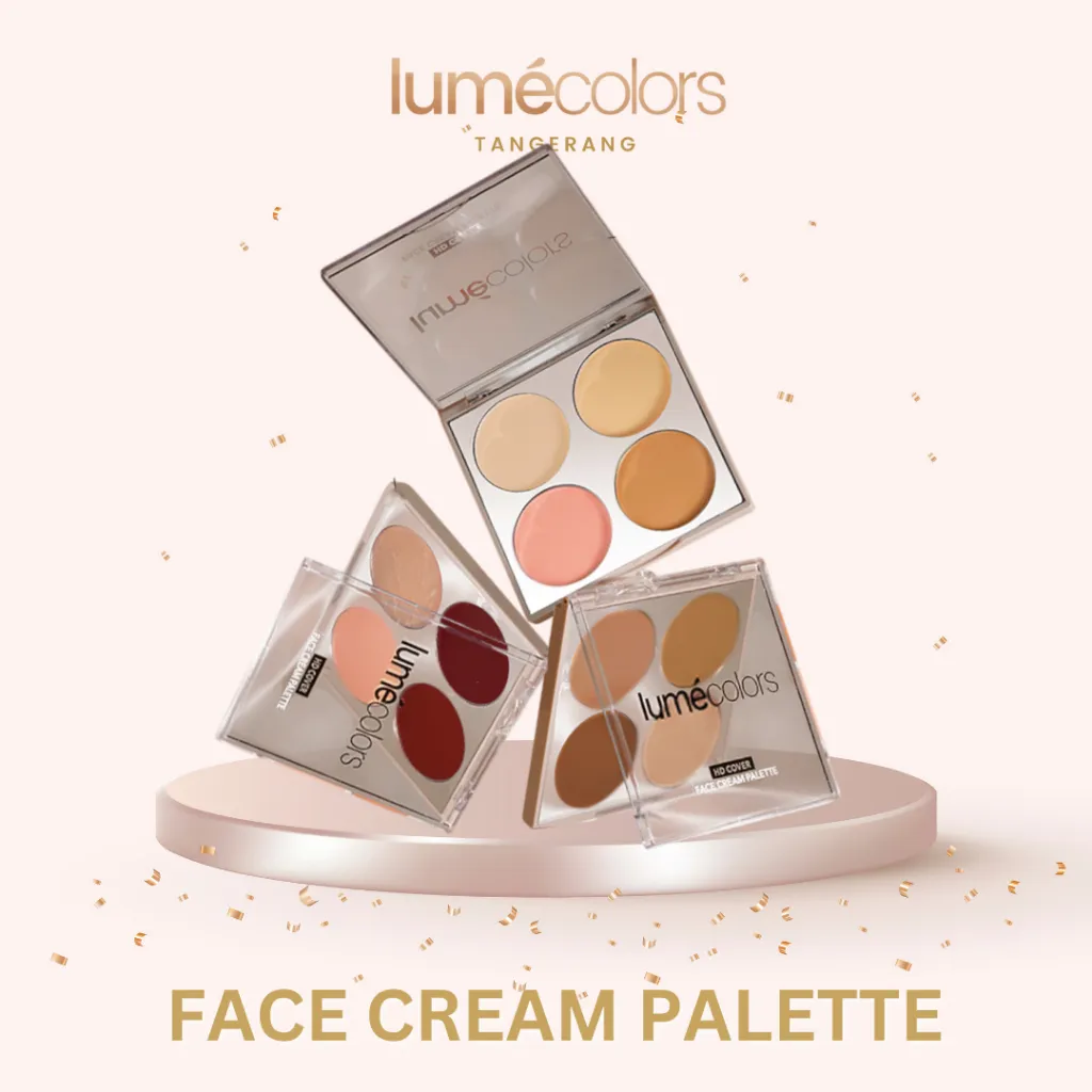 Lumecolors HD Cover Face Cream Palette – 4 in 1 Corrector Concealer Bronzer Contour Lip Cheek Glow
