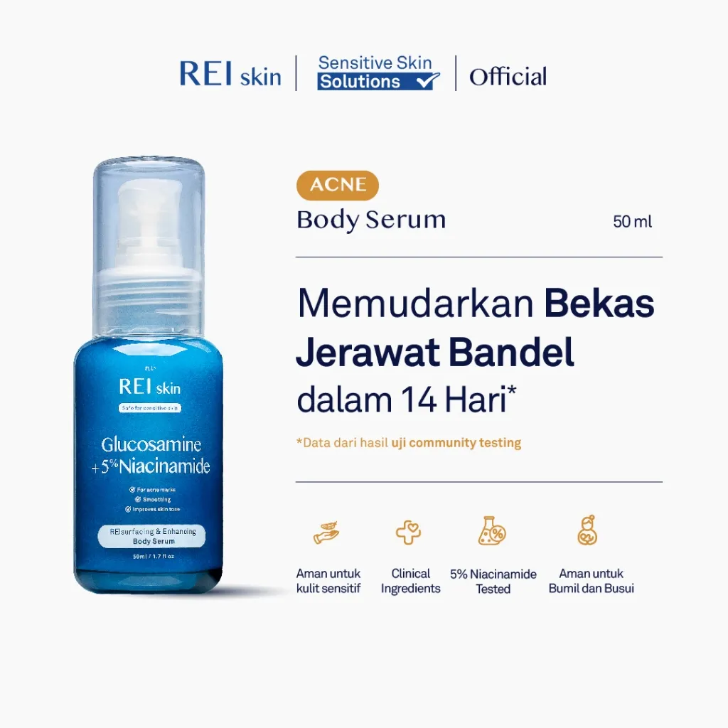 Glucosamine + 5% Niacinamide REIsurfacing & Enhancing Body Serum | Acne Body Serum untuk Pudarkan Bekas Jerawat Badan