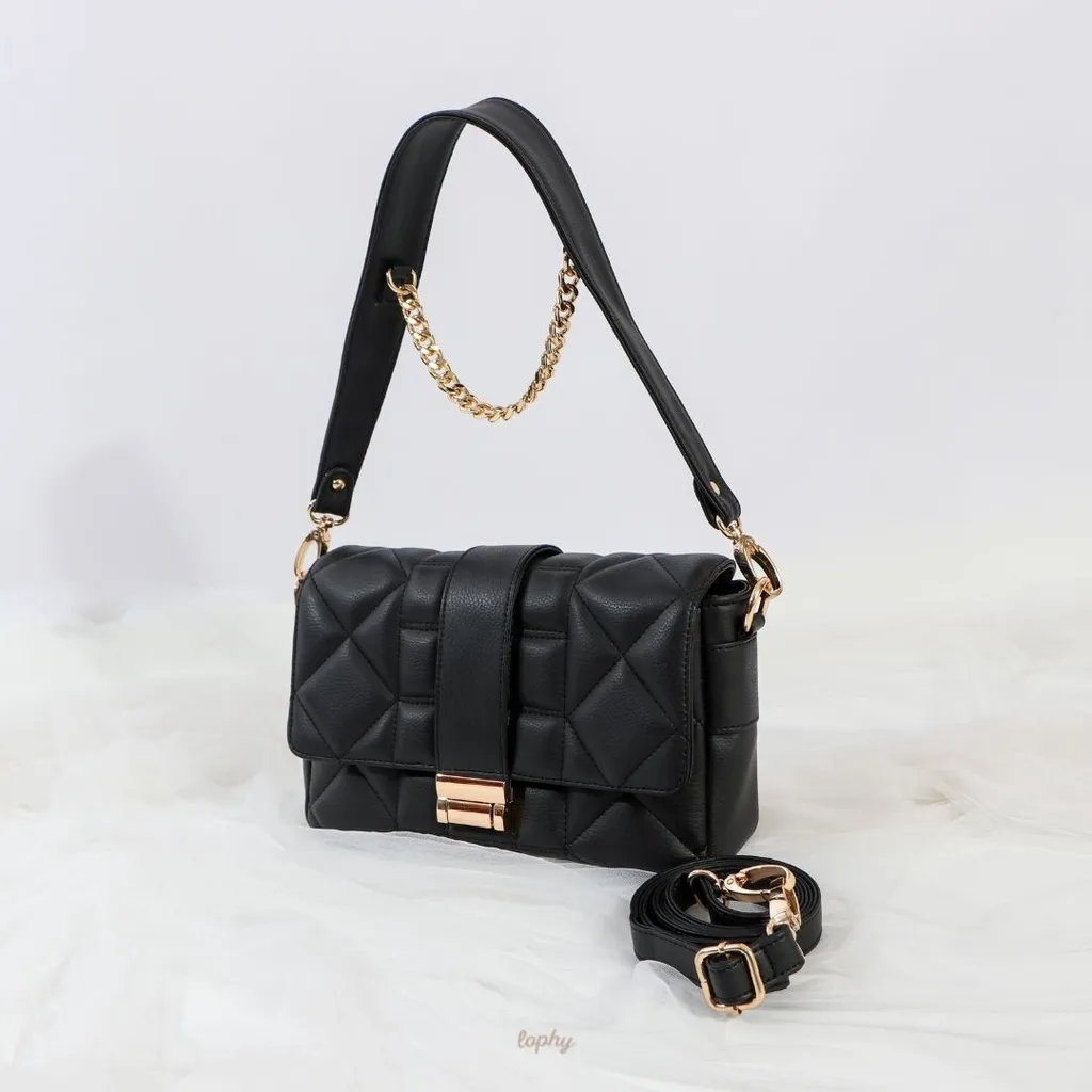 Lophy Bag Tas Wanita Shoulder Bag Sling Bag Tas Bahu Wanita Tas Selempang Wanita Irish Bag in Black