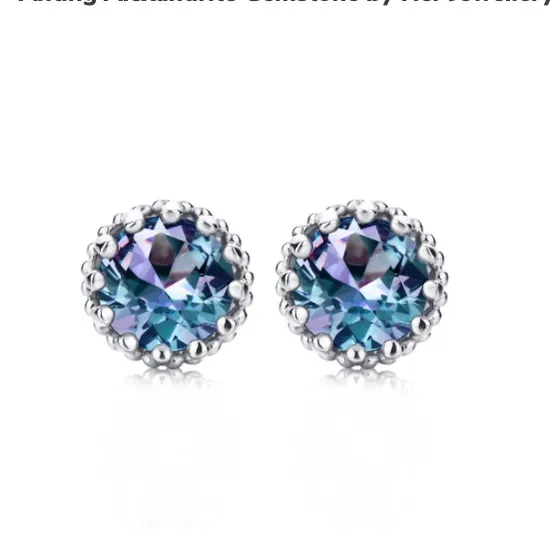 Vasiliy Earrings - Anting Alexandrite 1 carat Gemstone by Her Jewellery