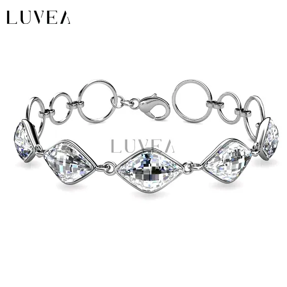 Rhombus Quin Bracelet - gelang lapis emas kristal premium mewah berkilau LUVEA by her jewellery
