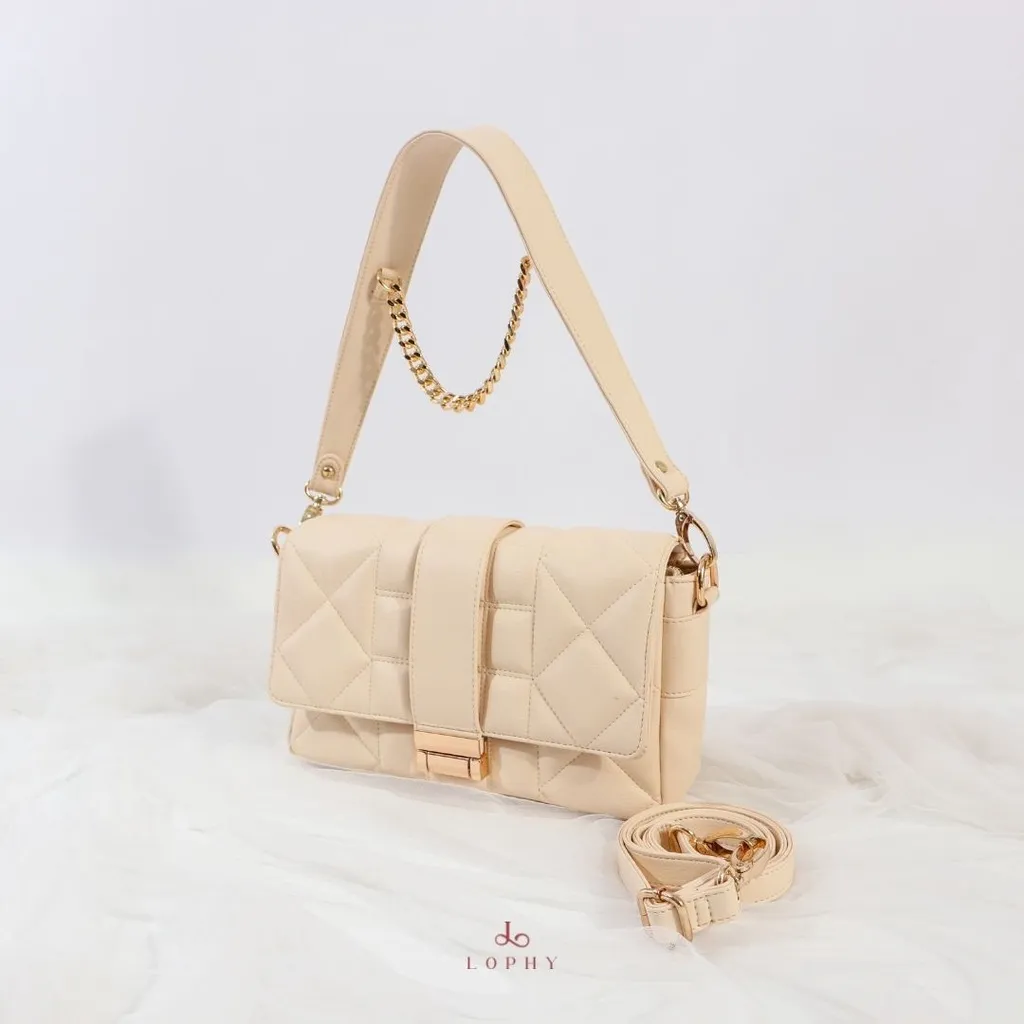 Lophy Bag Tas Wanita Shoulder Bag Sling Bag Tas Bahu Wanita Tas Selempang Wanita Irish Bag in Ivory