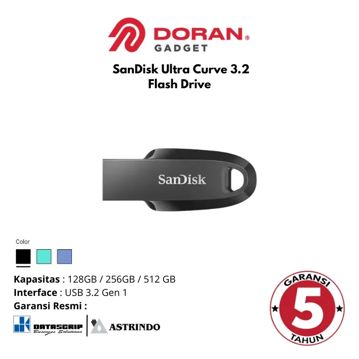 Flashdisk Flash Disk 128GB 256GB 512GB | 128 256 512 GB Sandisk Ultra Curve 3.2 CZ550 - Garansi 5 Tahun