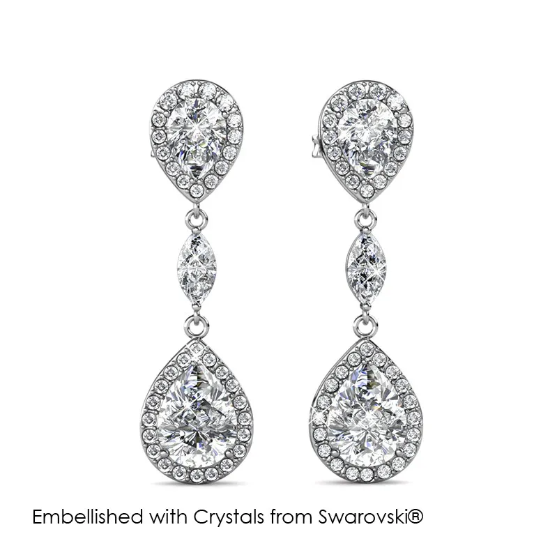 Layla Drop Earrings - Anting Crystal   kristal premium mewah berkilau by Her Jewellery