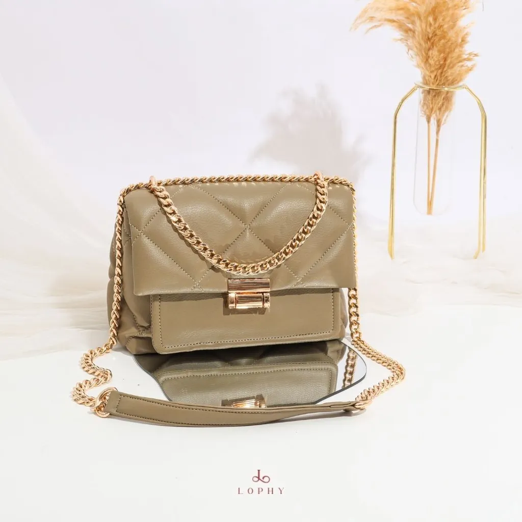 Lophy Bag Tas Wanita Shoulder Bag Sling Bag Tas Bahu Wanita Tas Selempang Wanita Yura Bag in Caramel
