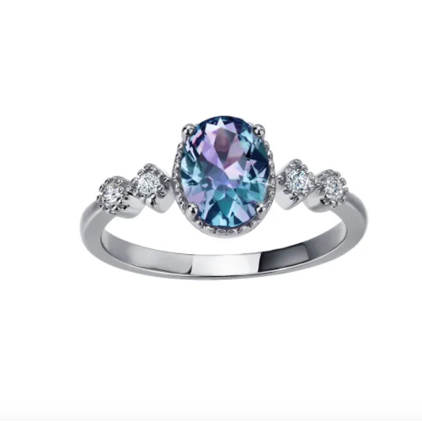 Evgeniy Alexandrite Ring - Cincin 1.25 carat Colour Changing Gemstone by Her Jewellery