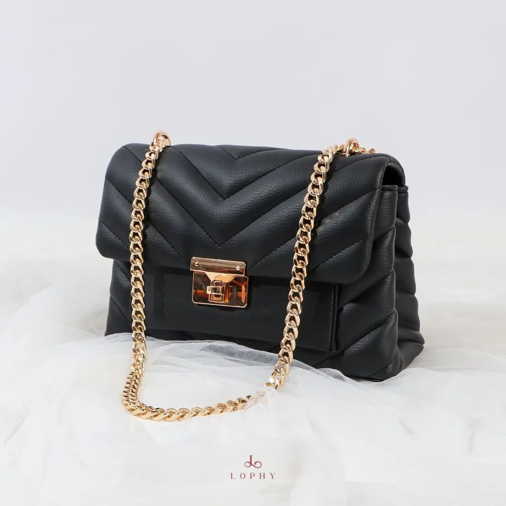 Lophy Bag Tas Wanita Shoulder Bag Sling Bag Tas Bahu Wanita Tas Selempang Wanita Lula Bag in Black
