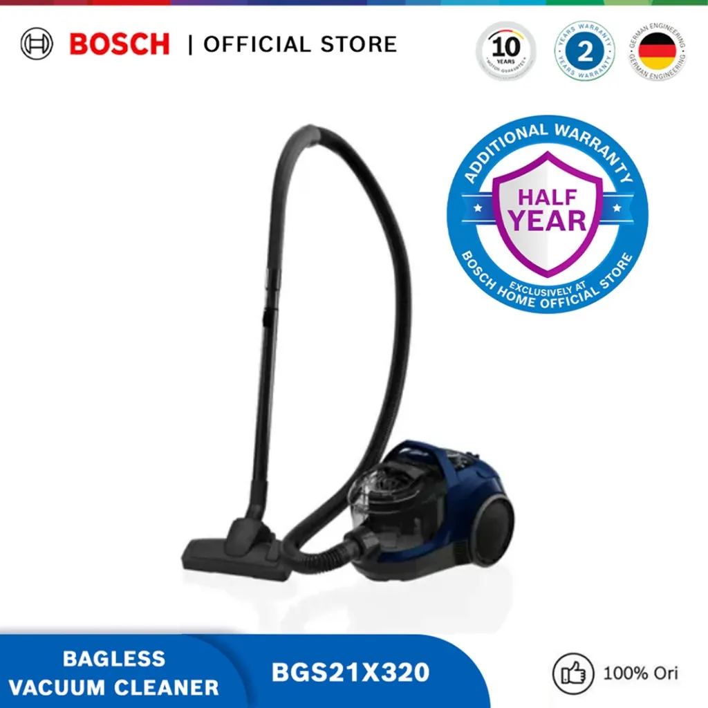 Bosch BGS21X320 Bagless Cylinder Vacuum Cleaner Seri 4 Night Blue