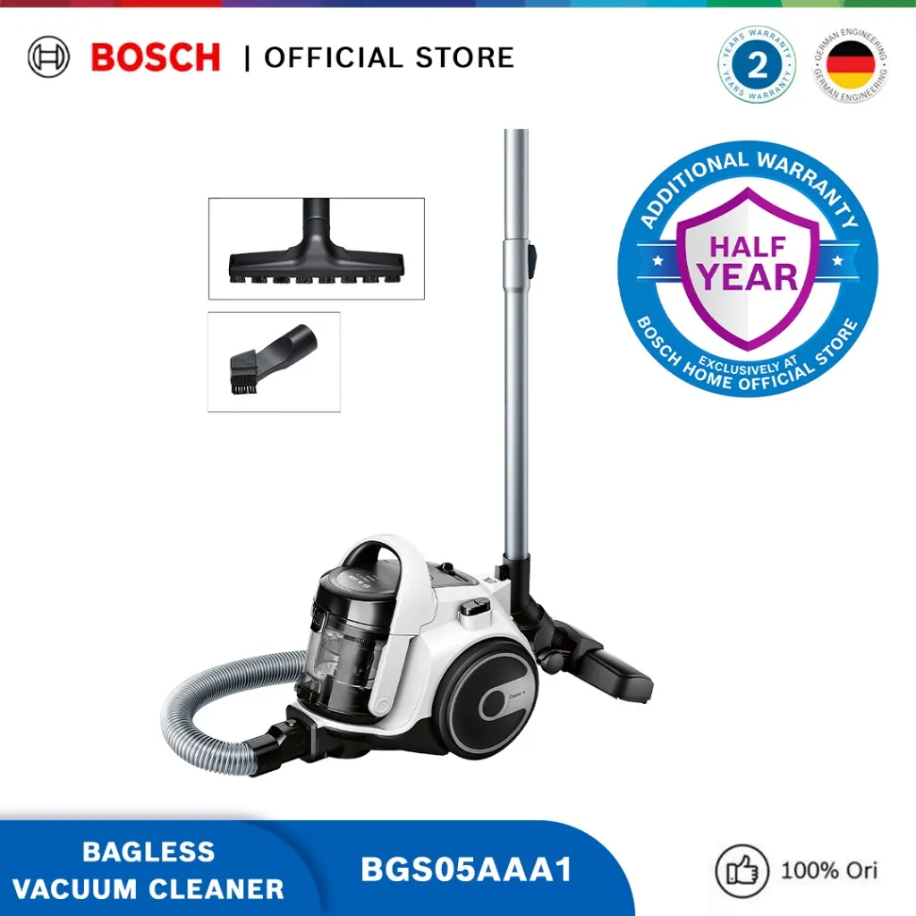 Bosch BGS05AAA1 Bagless Vacuum Cleaner / Penyedot Debu Putih | Serie 2