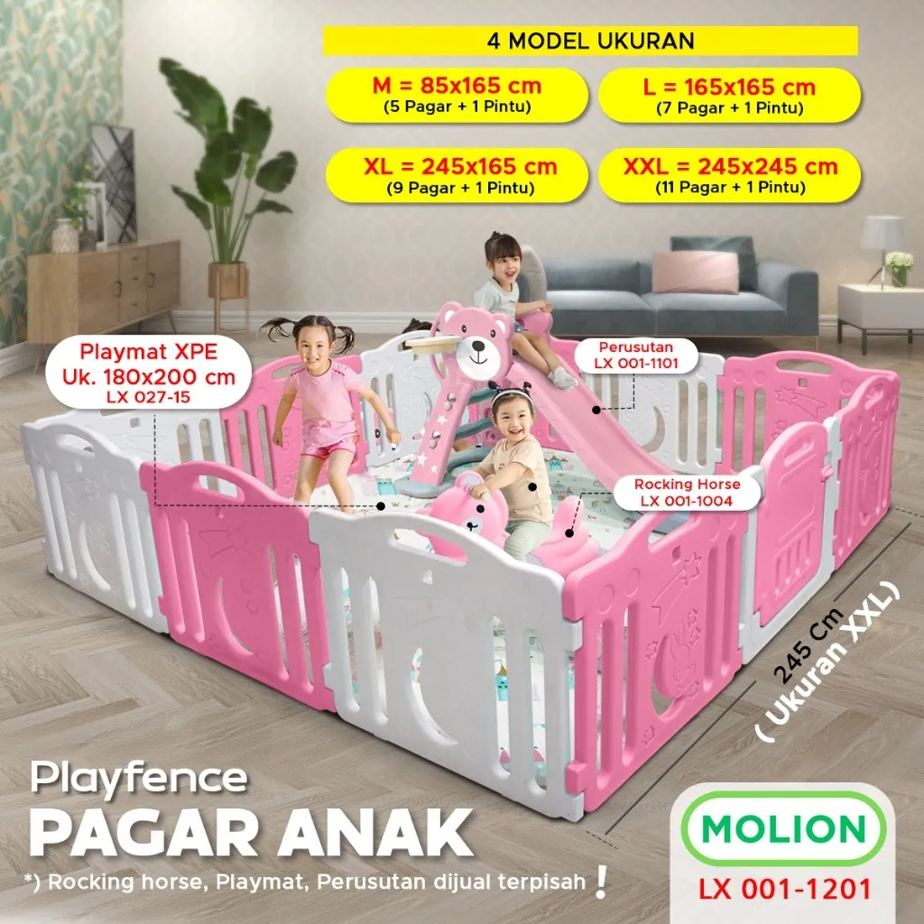 Pagar Anak Pagar Bayi Pagar Mainan Anak Bayi Baby Fence Lengkap dan Kokoh 001-1201