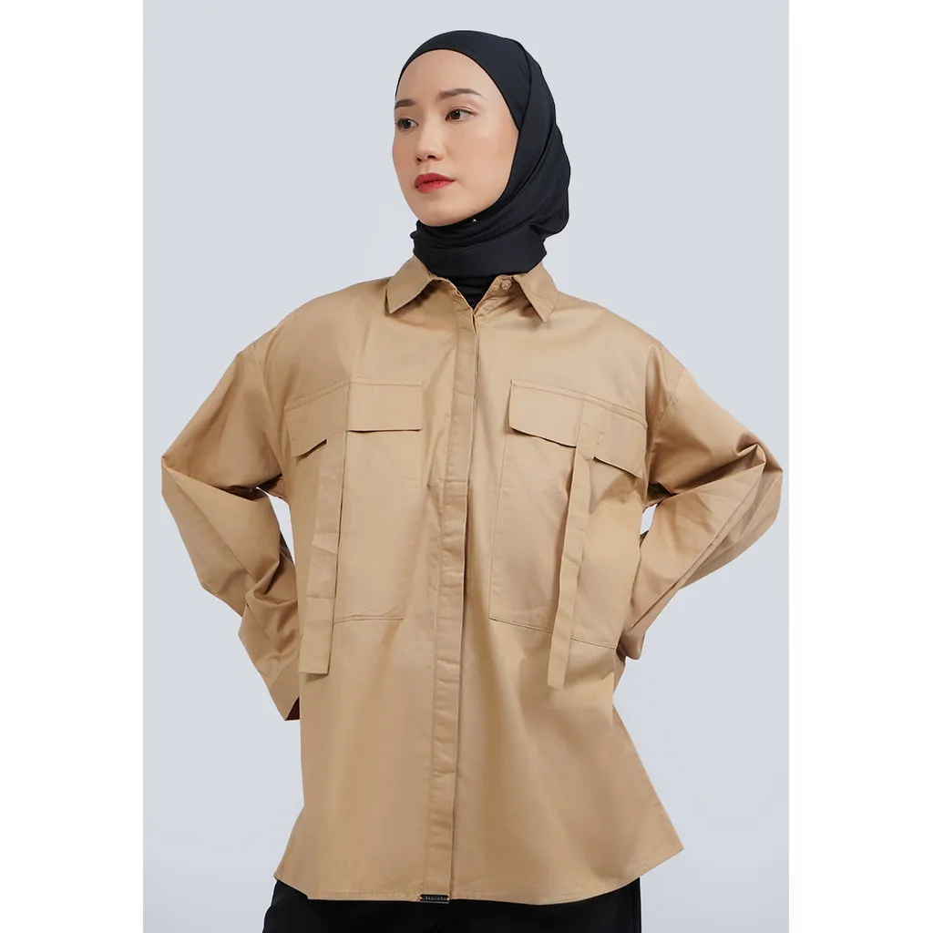 JENAHARA OVERSIZED SHIRT WITH POCKET DETAIL 25A003
